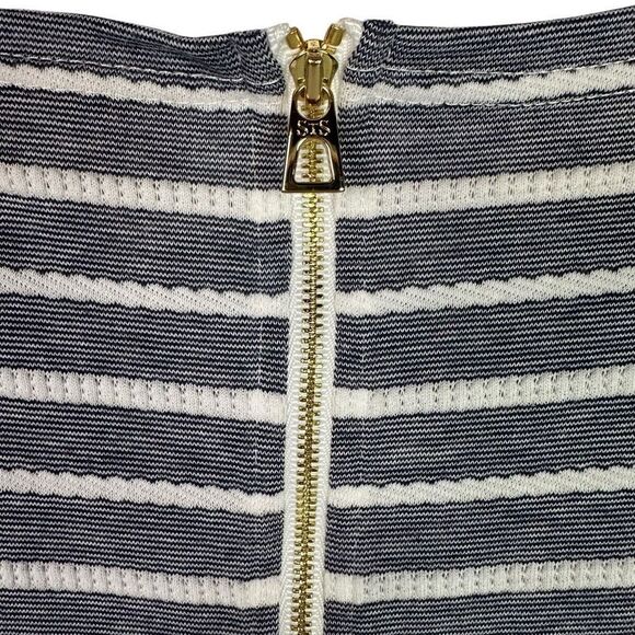 STS Sail to Sable Short Sleeve Navy White Dress Striped Size Large - Picture 5 of 7